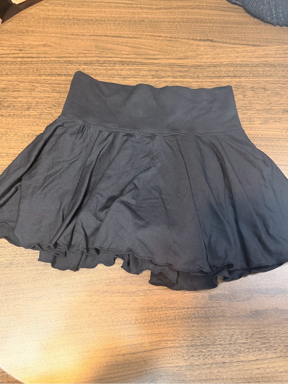 Black Circle Skirt with Wide Comfort Waistband